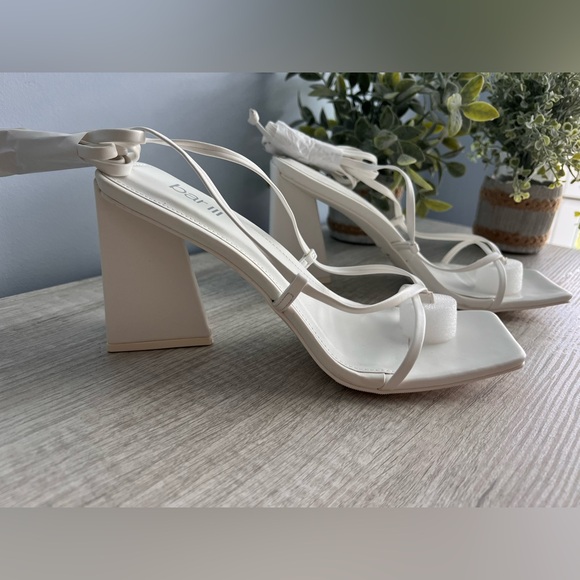 Bar III Women's Pink Alana Tie-up Geo-heel Sandals - Picture 2 of 9